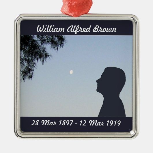 Silhouette Memorial Ornament - Young Male (Voorkant)