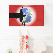 Silhouette met kruisje spandoek (Insitu)