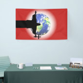 Silhouette met kruisje spandoek (Beurs)