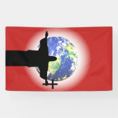 Silhouette met kruisje spandoek (Horizontaal)