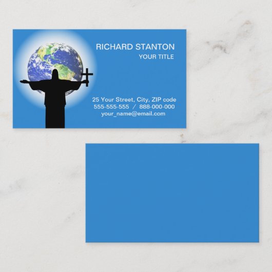 Silhouette met kruisje visitekaartje (Voorkant / Achterkant)