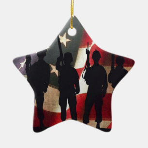 Silhouette militaire soldaten keramisch ornament