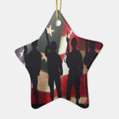 Silhouette militaire soldaten keramisch ornament (Links)