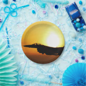 Silhouette militaire straaljager papieren bordje (Feest)