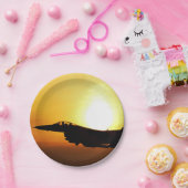 Silhouette militaire straaljager papieren bordje (Feest)