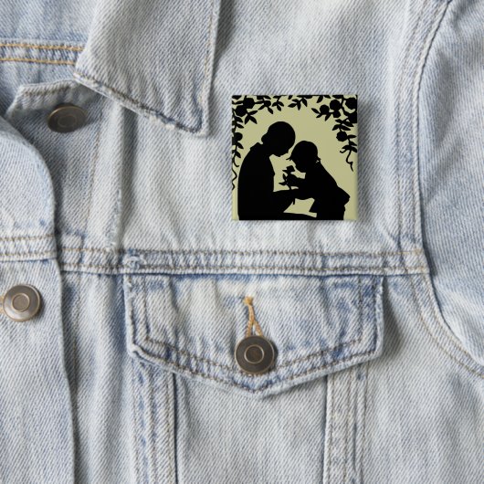 Silhouette Moeder & Child Button (In situ)