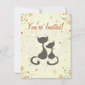 Silhouette Mom Kat en Kitten Baby shower Uitnodige Kaart (Voorkant)