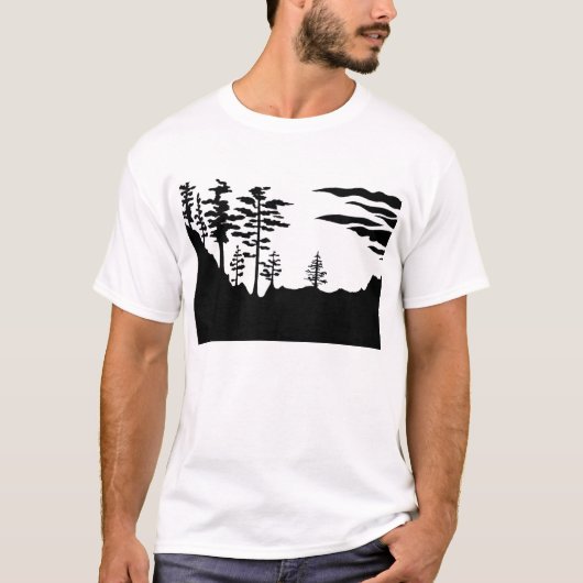 Silhouette Monochrome landschap T-shirt (Voorkant)