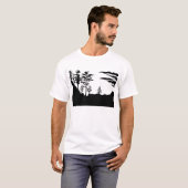 Silhouette Monochrome landschap T-shirt (Voorkant volledig)