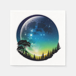 Silhouette Moon Night Servet