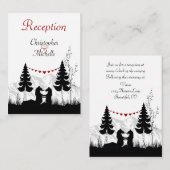 Silhouette Mountain Beren Bruiloft Receptie Kaarte Informatiekaartje (Voorkant / Achterkant)