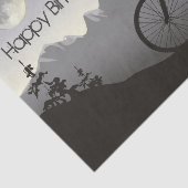 Silhouette Mountain Bike en Volle Maan Verjaardag Tissuepapier (Detail)