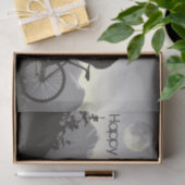 Silhouette Mountain Bike en Volle Maan Verjaardag Tissuepapier (Geschenk)