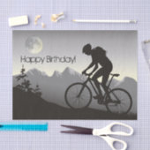 Silhouette Mountain Bike en Volle Maan Verjaardag Tissuepapier (Craft)