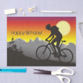 Silhouette Mountain Bike Happy Birthday Tissuepapier (Craft)