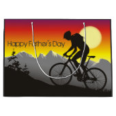 Silhouette Mountain Bike Happy Vaderdag Groot Cadeauzakje (Voorkant)