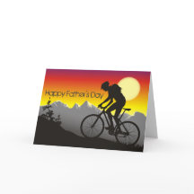 Silhouette Mountain Bike Happy Vaderdag