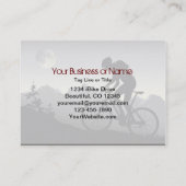 Silhouette Mountain Bike Mountains en volle maan Visitekaartje (Achterkant)