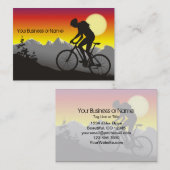 Silhouette Mountainbike Fietsen Sunrise Sunset Visitekaartje (Voorkant / Achterkant)