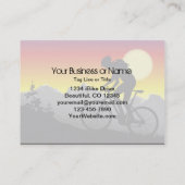 Silhouette Mountainbike Fietsen Sunrise Sunset Visitekaartje (Achterkant)