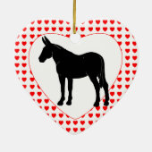 Silhouette Mule Hearts Keramisch Ornament (Achterkant)
