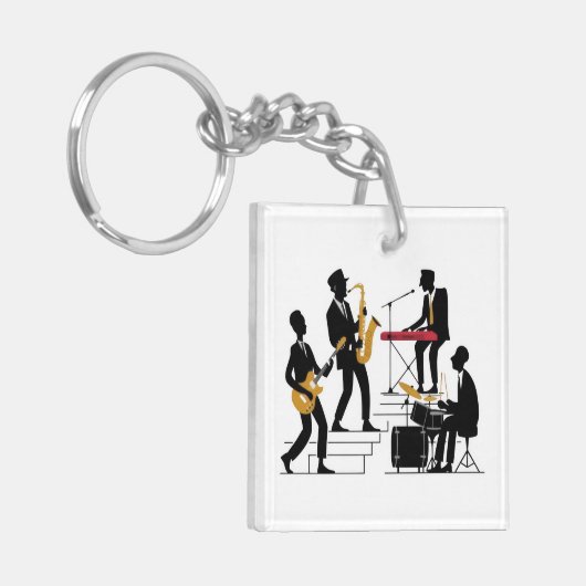 Silhouette Music Band Sleutelhanger (Voorkant Links)