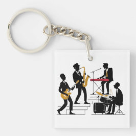 Silhouette Music Band Sleutelhanger