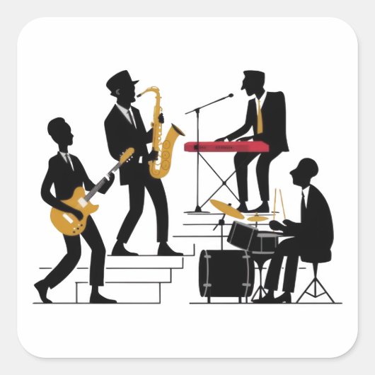Silhouette Music Band Sticker (Voorkant)
