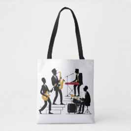 Silhouette Music Band Tote Bag