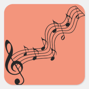 silhouette-musical-note-clef-bass vierkante sticker