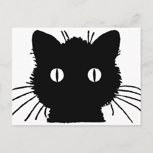 Silhouette of a black cat vintage illustration briefkaart (Voorkant)