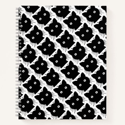 Silhouette of a black cat vintage illustration notitieboek (Voorkant)