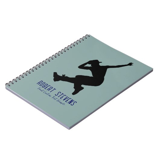 Silhouette of a Dance in Black on Muted Green Notitieboek (Linkerzijde)