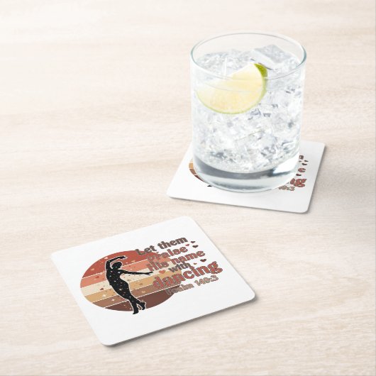 Silhouette of a dancer - Psalm based design Kartonnen Onderzetters (Insitu)