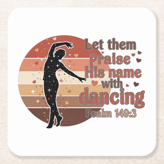 Silhouette of a dancer - Psalm based design Kartonnen Onderzetters (Voorkant)