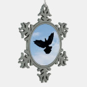 Silhouette of a Homing Pigeon in Flight Ornament (Links)