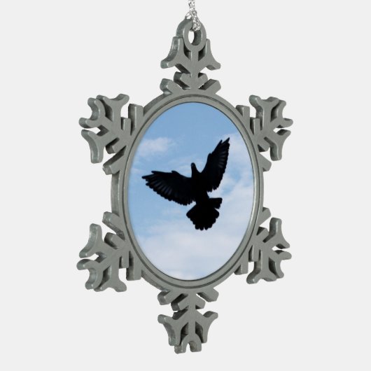 Silhouette of a Homing Pigeon in Flight Ornament (Links)