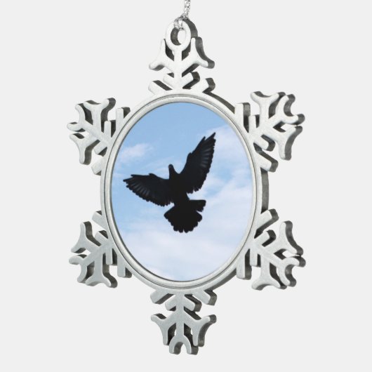 Silhouette of a Homing Pigeon in Flight Ornament (Rechts)