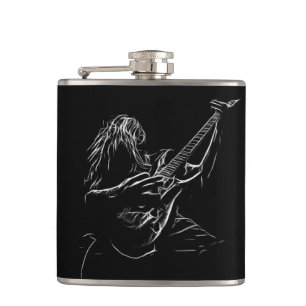Silhouette of a Rock Musician Heupfles
