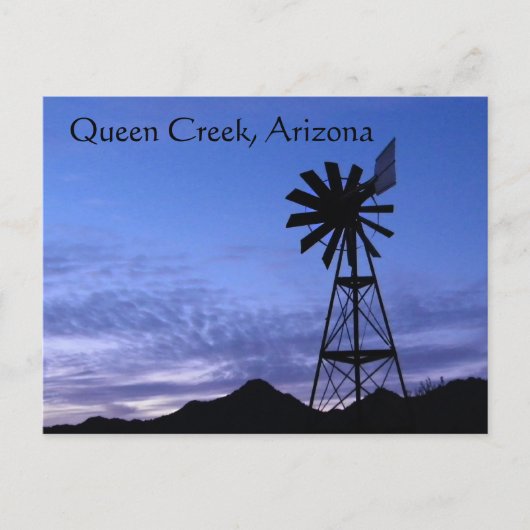 Silhouette of a windmill Queen Creek, Arizona Briefkaart (Voorkant)