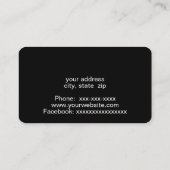 Silhouette of black fence on green visitekaartje (Achterkant)