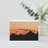 Silhouette of Blue moskee and Hagia Sophia Briefkaart (Staand voorkant)