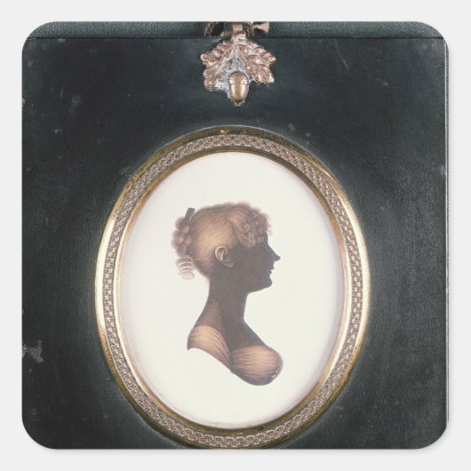 Silhouette of cassandra Austen, c.1809 Vierkante Sticker (Voorkant)