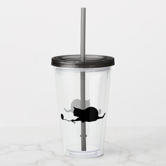 Silhouette of Cat bij Play Acryl Drinkbeker (Voorkant)