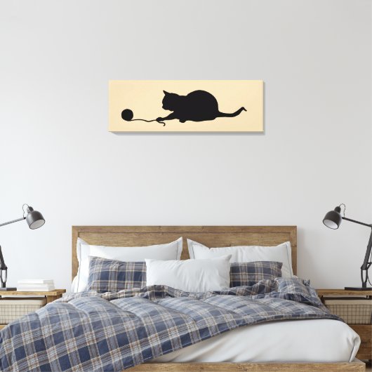 Silhouette of Cat bij Play Canvas Afdruk (Insitu (Slaapkamer))