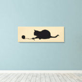 Silhouette of Cat bij Play Canvas Afdruk (Insitu (Houten vloer))