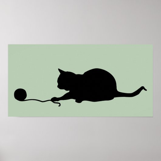 Silhouette of Cat bij Play Poster (Voorkant)