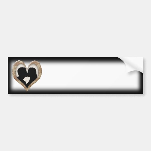 Silhouette of Couple Kissing (Camouflage Heart) Bumpersticker (Voorkant)