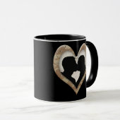 Silhouette of Couple Kissing (Camouflage Heart) Mok (Voorkant rechts)