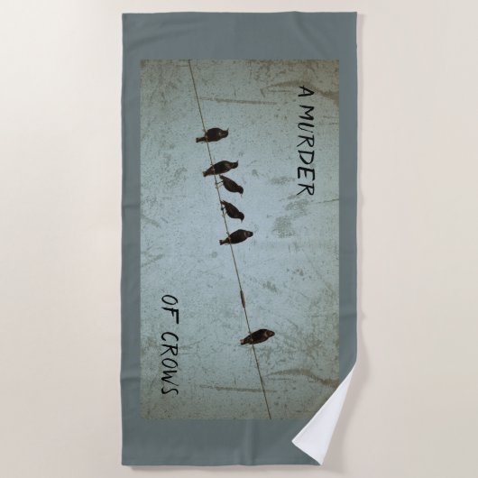 Silhouette of Crows Mystery Fan Grey and Blue Strandlaken (Voorkant)